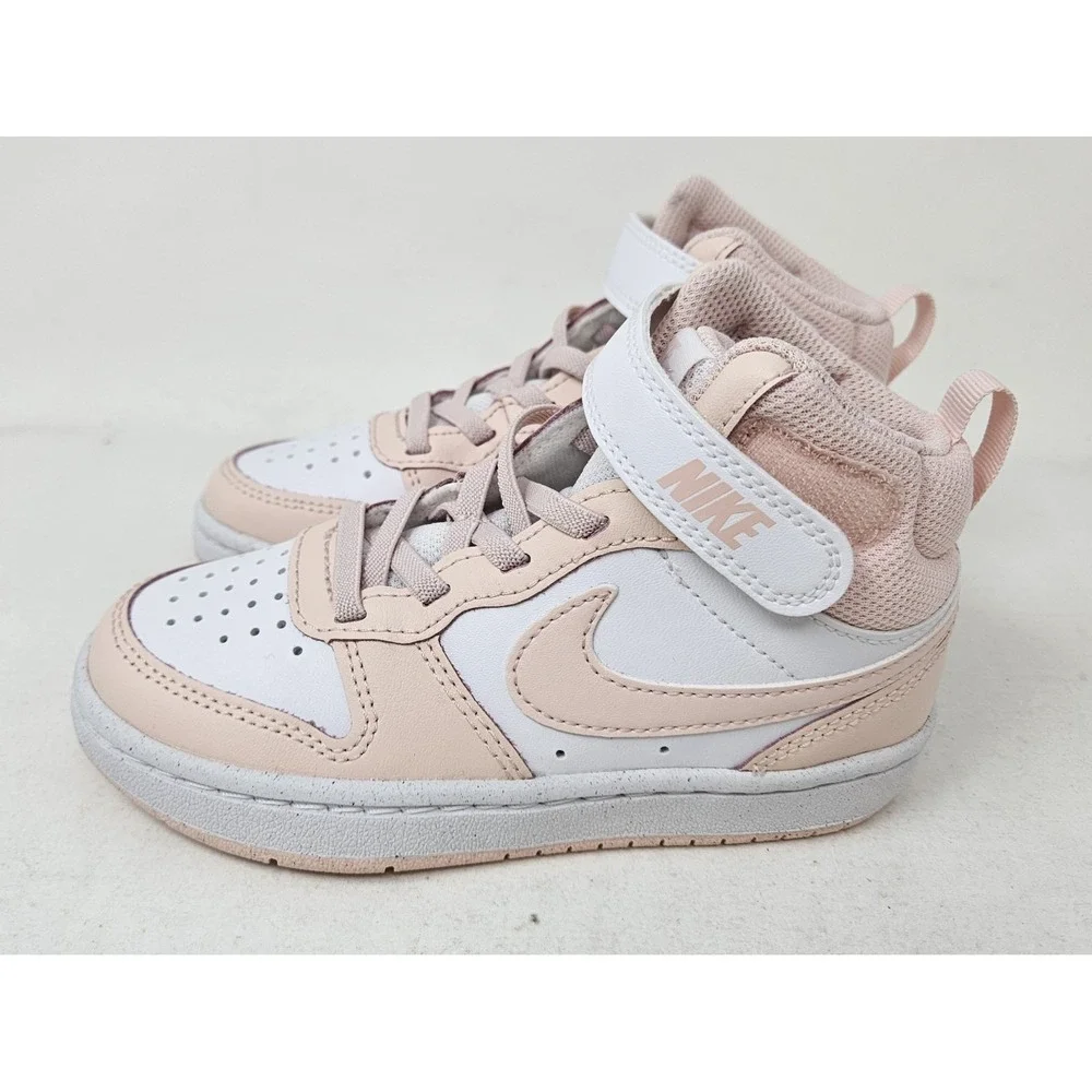 Nike Court Borough Mid 2 Little Kids Size 11C Pink/White CD7783-122 NEW w/o BOX